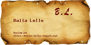 Balla Lelle névjegykártya
