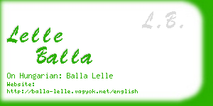 lelle balla business card